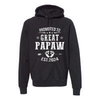 Promoted To Great Papaw Est 2024 Soon To Be Papaw Premium Hoodie