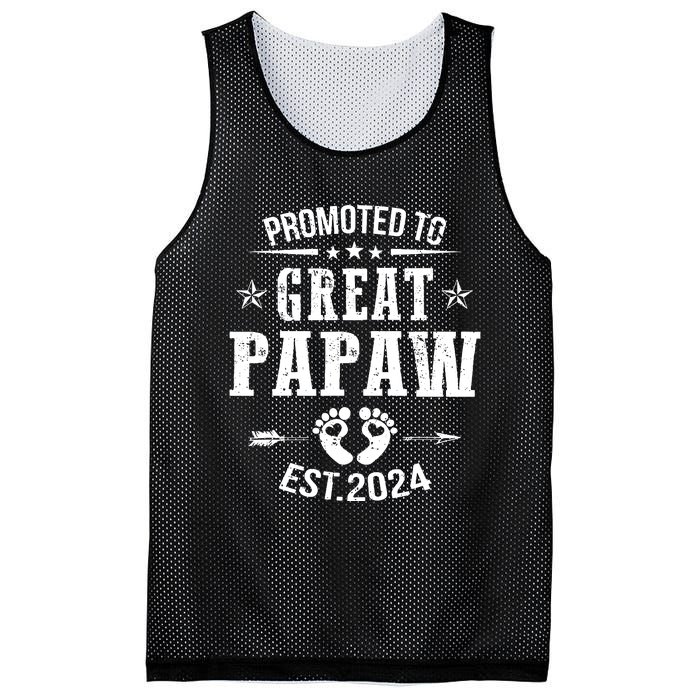 Promoted To Great Papaw Est 2024 Soon To Be Papaw Mesh Reversible Basketball Jersey Tank