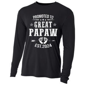 Promoted To Great Papaw Est 2024 Soon To Be Papaw Cooling Performance Long Sleeve Crew