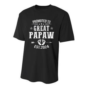 Promoted To Great Papaw Est 2024 Soon To Be Papaw Youth Performance Sprint T-Shirt