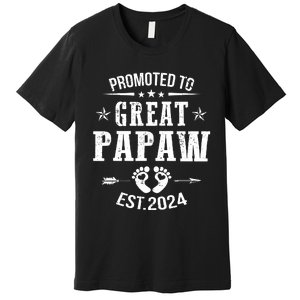 Promoted To Great Papaw Est 2024 Soon To Be Papaw Premium T-Shirt