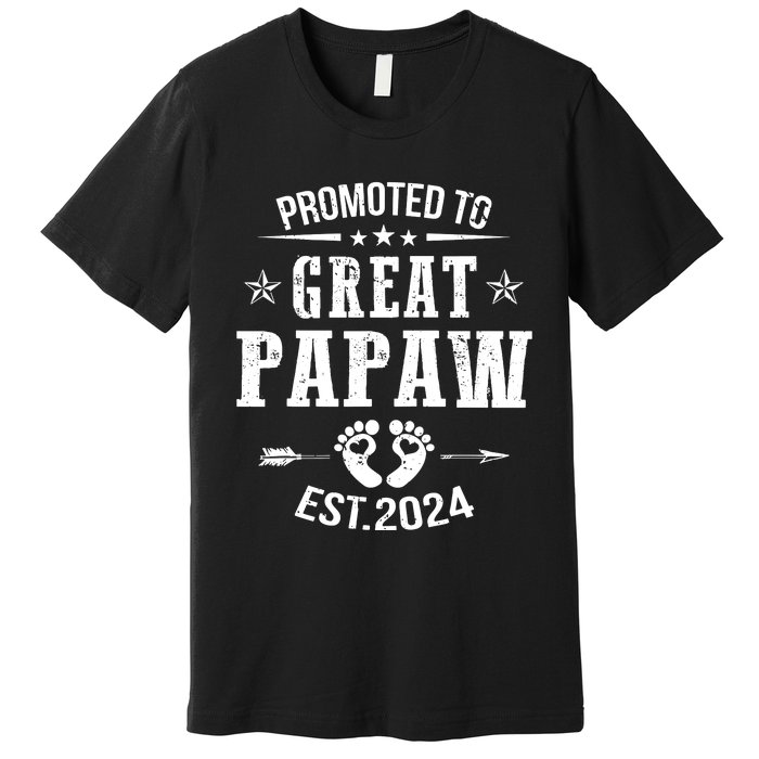 Promoted To Great Papaw Est 2024 Soon To Be Papaw Premium T-Shirt