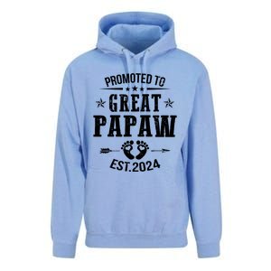 Promoted To Great Papaw Est 2024 Soon To Be Papaw Unisex Surf Hoodie