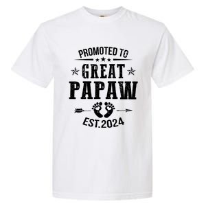 Promoted To Great Papaw Est 2024 Soon To Be Papaw Garment-Dyed Heavyweight T-Shirt