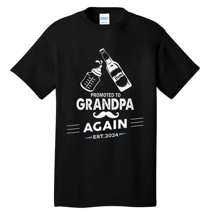 Promoted To Grandpa Again 2024 Tall T-Shirt