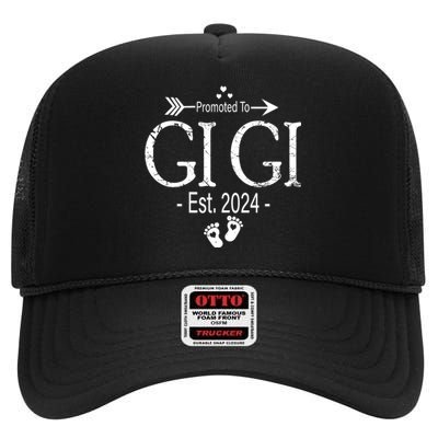 Promoted To Gigi 2024 New Mother Pregnancy Announcement High Crown Mesh Back Trucker Hat