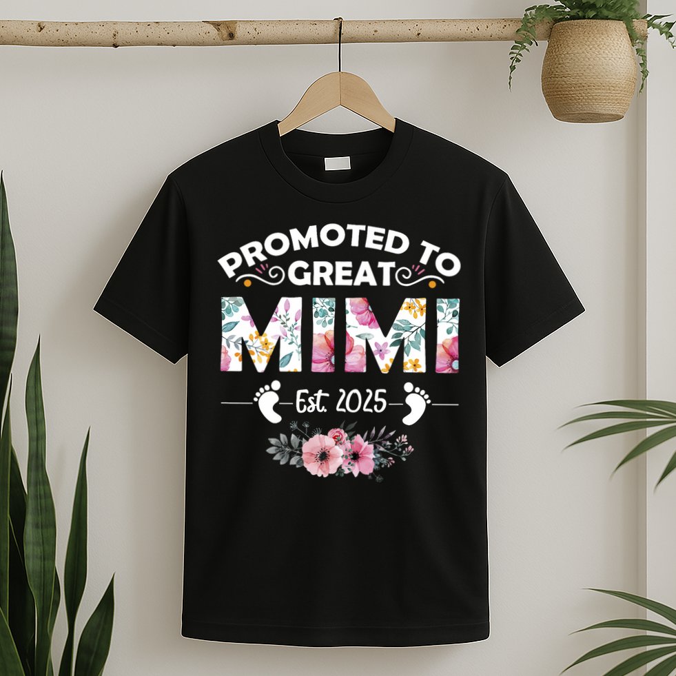 Promoted To Great Mimi Est 2025 First Time Mimi T-Shirt