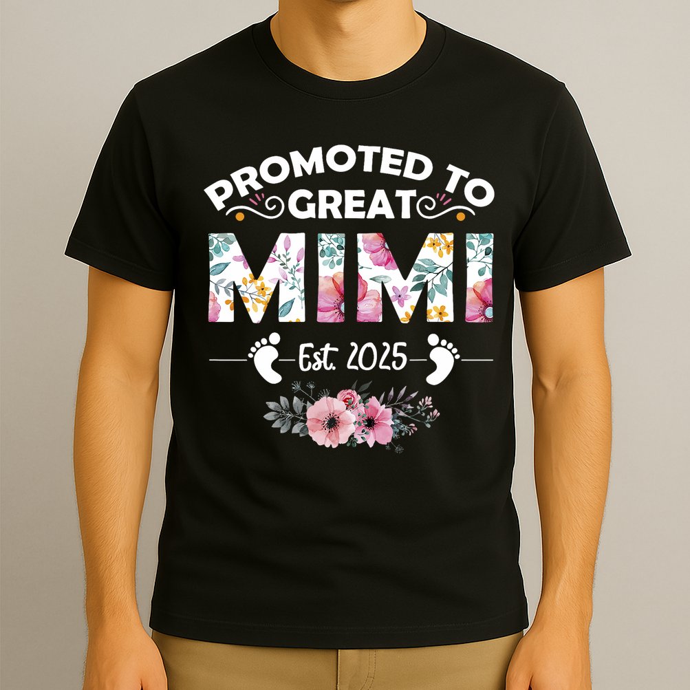 Promoted To Great Mimi Est 2025 First Time Mimi T-Shirt