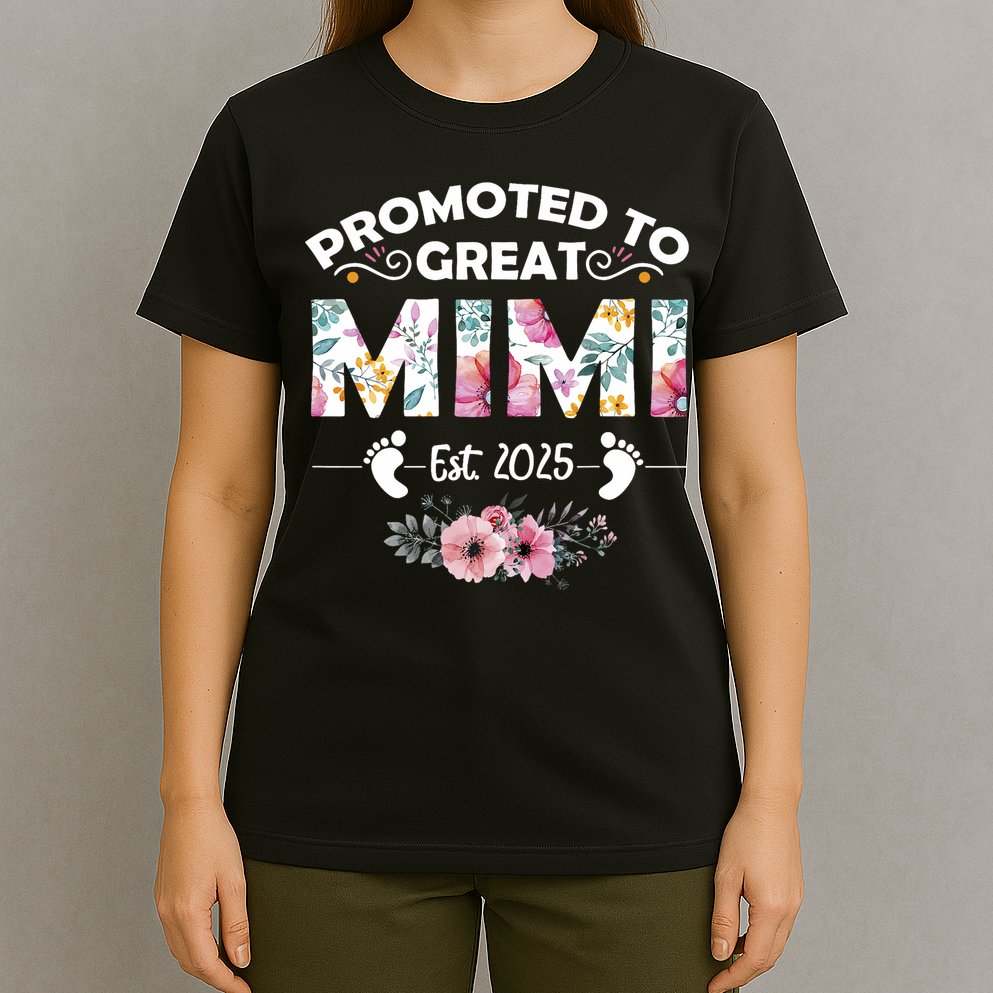 Promoted To Great Mimi Est 2025 First Time Mimi T-Shirt