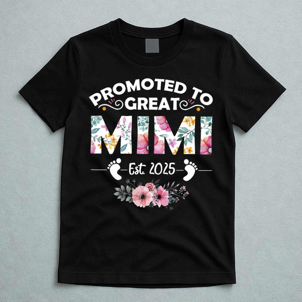 Promoted To Great Mimi Est 2025 First Time Mimi T-Shirt