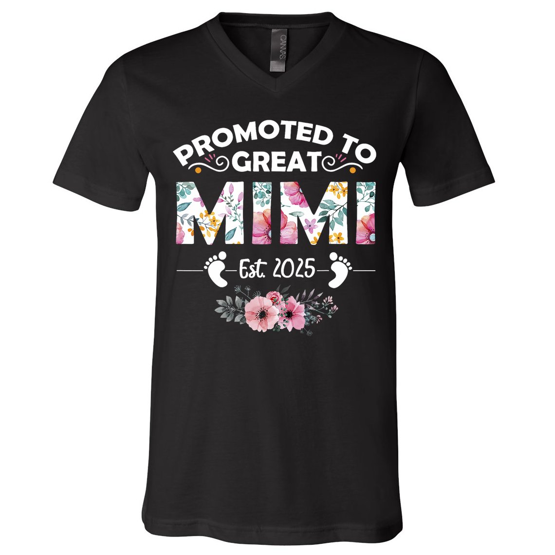 Promoted To Great Mimi Est 2025 First Time Mimi V-Neck T-Shirt