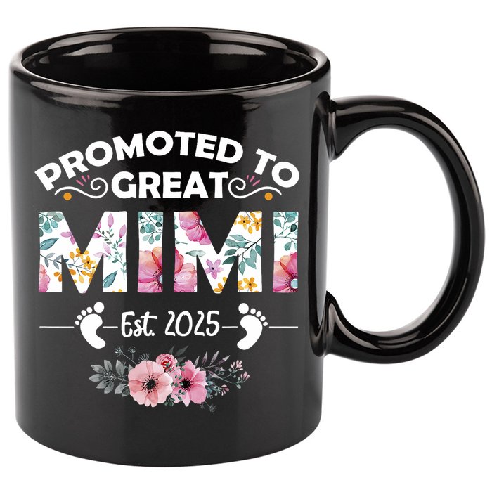 Promoted To Great Mimi Est 2025 First Time Mimi 11oz C Handle Ceramic Mug
