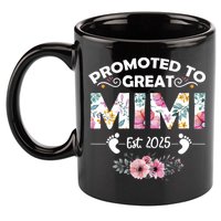 Promoted To Great Mimi Est 2025 First Time Mimi 11oz C Handle Ceramic Mug