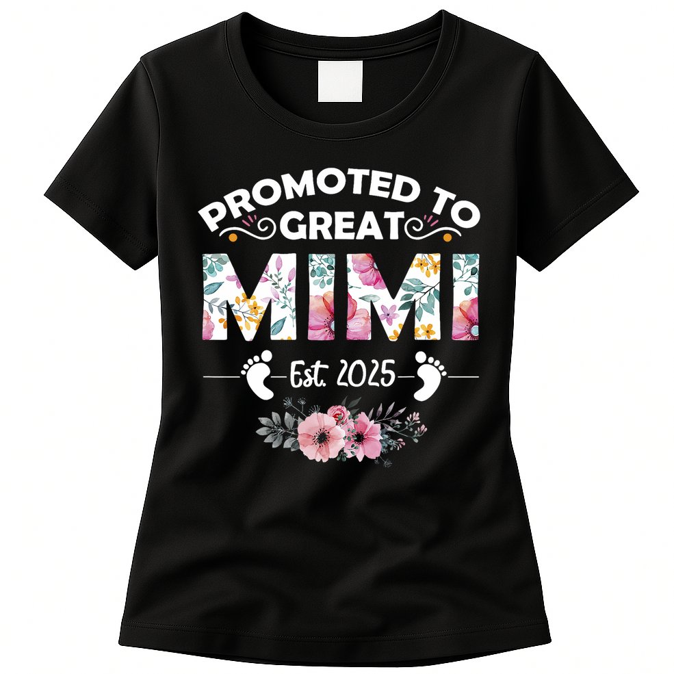 Promoted To Great Mimi Est 2025 First Time Mimi Womens T-Shirt