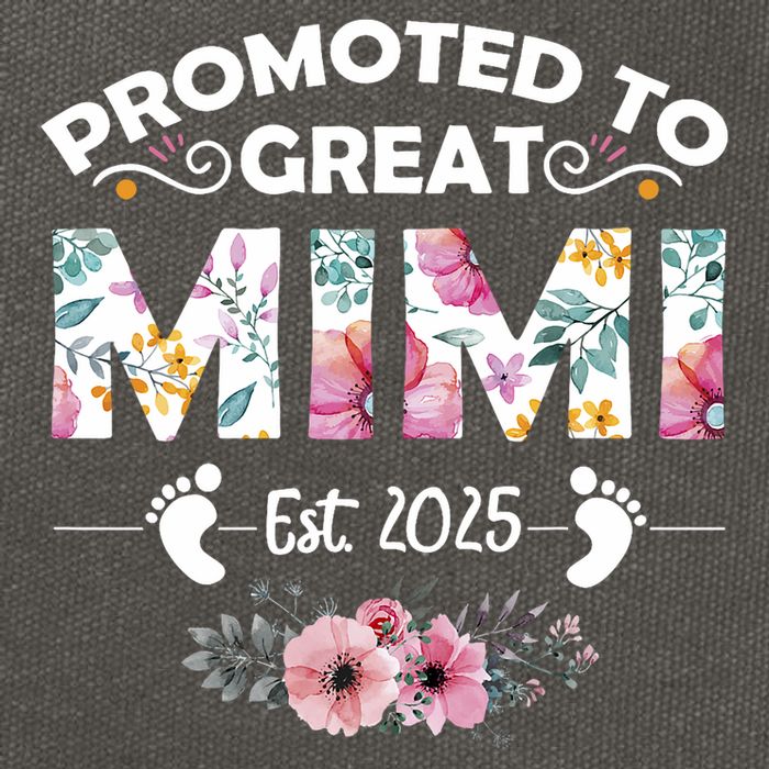 Promoted To Great Mimi Est 2025 First Time Mimi Cotton Canvas Backpack