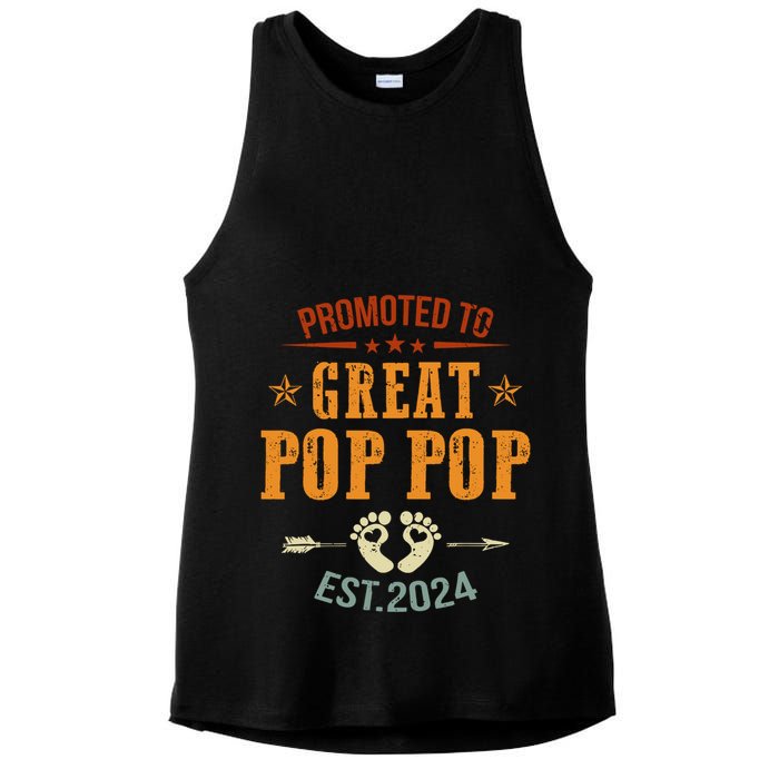 Promoted To Great Pop Pop Est 2024 Soon To Be Pop Pop Cool Gift Ladies PosiCharge Tri-Blend Wicking Tank