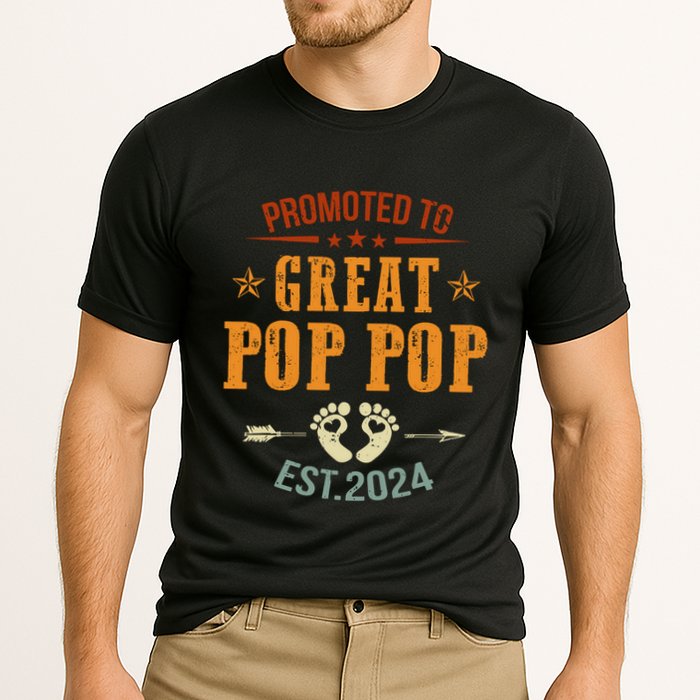 Promoted To Great Pop Pop Est 2024 Soon To Be Pop Pop Cool Gift Performance Shirt