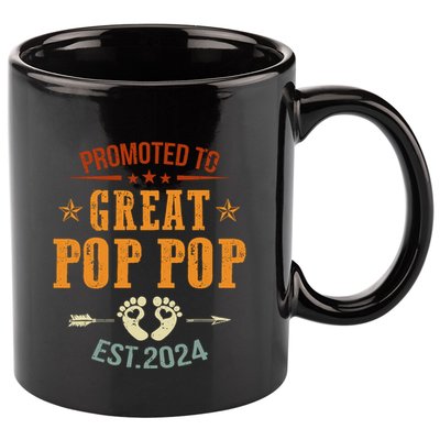 Promoted To Great Pop Pop Est 2024 Soon To Be Pop Pop Cool Gift 11oz C Handle Ceramic Mug