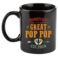 Promoted To Great Pop Pop Est 2024 Soon To Be Pop Pop Cool Gift 11oz C Handle Ceramic Mug