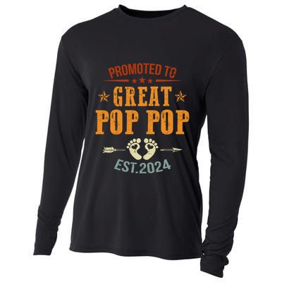 Promoted To Great Pop Pop Est 2024 Soon To Be Pop Pop Cool Gift Cooling Performance Long Sleeve Crew