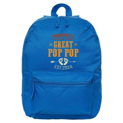 Promoted To Great Pop Pop Est 2024 Soon To Be Pop Pop Cool Gift 16 in Basic Backpack