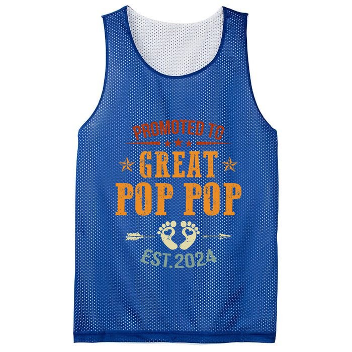 Promoted To Great Pop Pop Est 2024 Soon To Be Pop Pop Cool Gift Mesh Reversible Basketball Jersey Tank