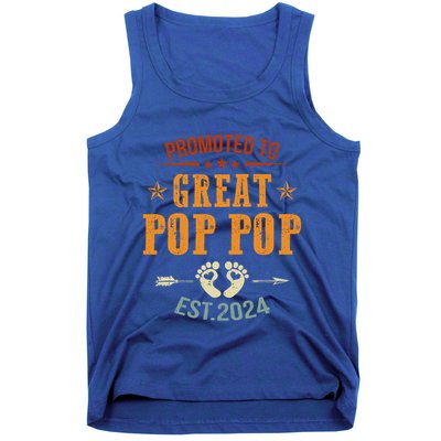 Promoted To Great Pop Pop Est 2024 Soon To Be Pop Pop Cool Gift Tank Top