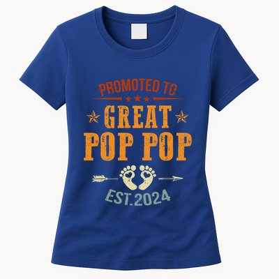Promoted To Great Pop Pop Est 2024 Soon To Be Pop Pop Cool Gift Womens T-Shirt