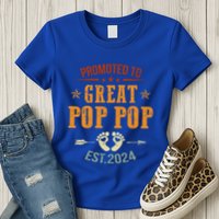 Promoted To Great Pop Pop Est 2024 Soon To Be Pop Pop Cool Gift Womens T-Shirt