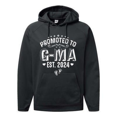 Promoted To Gma 2024 Mothers Day Soon To Be Mom Pregnancy Performance Fleece Hoodie