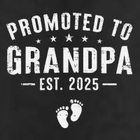 Promoted To Grandpa 2025 Soon To Be Grandfather New Grandpa Gift 7 Panel Mesh Trucker Snapback Hat