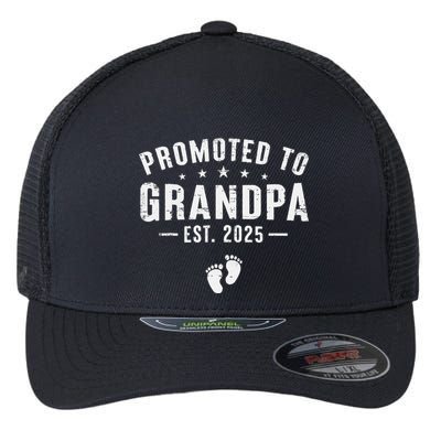 Promoted To Grandpa 2025 Soon To Be Grandfather New Grandpa Gift Flexfit Unipanel Trucker Cap