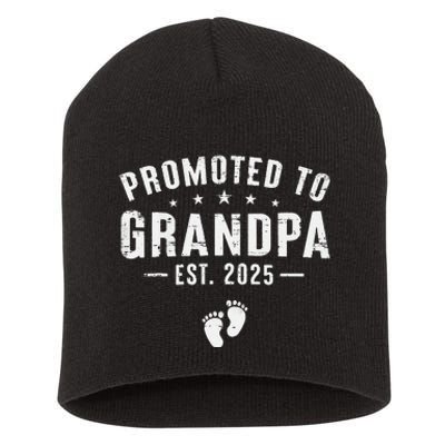 Promoted To Grandpa 2025 Soon To Be Grandfather New Grandpa Gift Short Acrylic Beanie