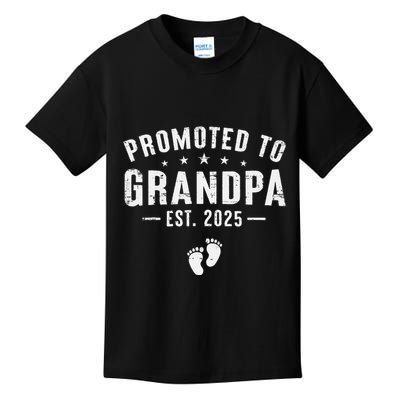 Promoted To Grandpa 2025 Soon To Be Grandfather New Grandpa Gift Kids T-Shirt