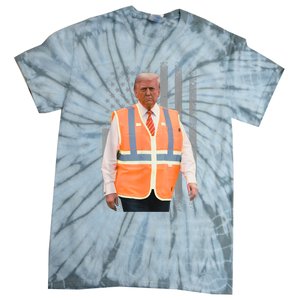 President Trump Garbage Truck Worker Vest Usa Flag Maga 2025 Tie-Dye T-Shirt