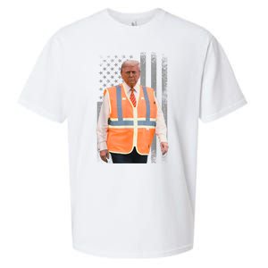 President Trump Garbage Truck Worker Vest Usa Flag Maga 2025 Sueded Cloud Jersey T-Shirt