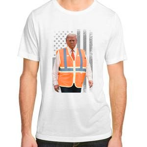 President Trump Garbage Truck Worker Vest Usa Flag Maga 2025 Adult ChromaSoft Performance T-Shirt