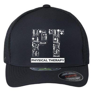 Physical Therapy Gait Training Physiotherapy Therapist Gift Flexfit Unipanel Trucker Cap