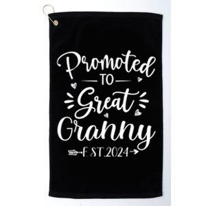 Promoted To Great Granny Est 2024 Happy MotherS Day Platinum Collection Golf Towel