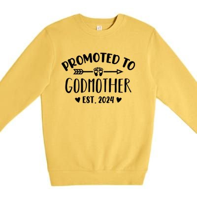 Promoted To Godmother Est. 2024 Future Godmother Premium Crewneck Sweatshirt