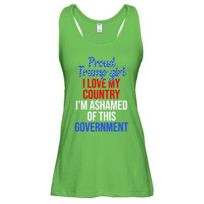 Proud Trump Girl Love My Country Ashamed Of This Government Ladies Essential Flowy Tank