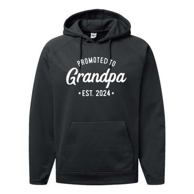 Promoted To Grandpa 2024 Soon To Be Grandfather New Grandpa Performance Fleece Hoodie