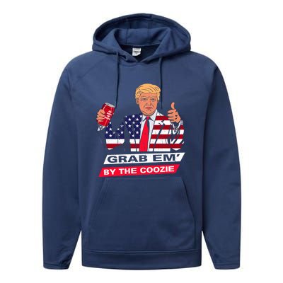 President Trump Grab Em' Funny President Quote Xmas Gift Performance Fleece Hoodie