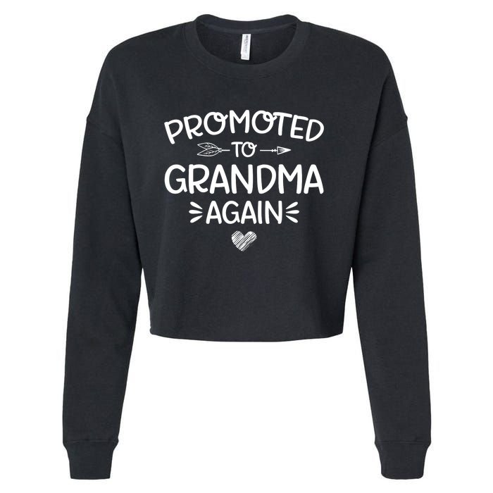 Promoted to Grandma Again New Nana Granny Mothers Day Wo Cropped Pullover Crew