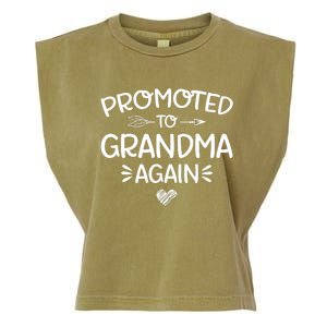 Promoted to Grandma Again New Nana Granny Mothers Day Wo Garment-Dyed Women's Muscle Tee