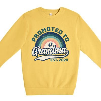 Promoted To Grandma 2024 Soon to be Grandmother New Grandma Premium Crewneck Sweatshirt