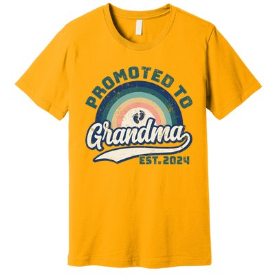 Promoted To Grandma 2024 Soon to be Grandmother New Grandma Premium T-Shirt