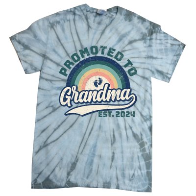 Promoted To Grandma 2024 Soon to be Grandmother New Grandma Tie-Dye T-Shirt