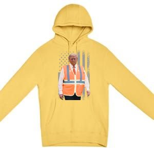 President Trump Garbage Truck Worker Vest Maga 2025 Premium Pullover Hoodie