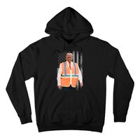 President Trump Garbage Truck Worker Vest Maga 2025 Hoodie